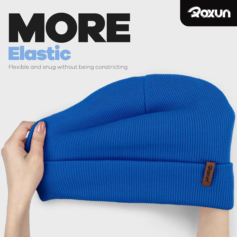 ROXUN Beanie for Men/Women Winter Hat Knit Cuffed Soft Warm Unisex Skull Stocking Cap - Image 2